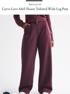 Abercrombie & Fitch Curve Love Sloane Tailored Wide Leg Pant - Black. Size 26/2s